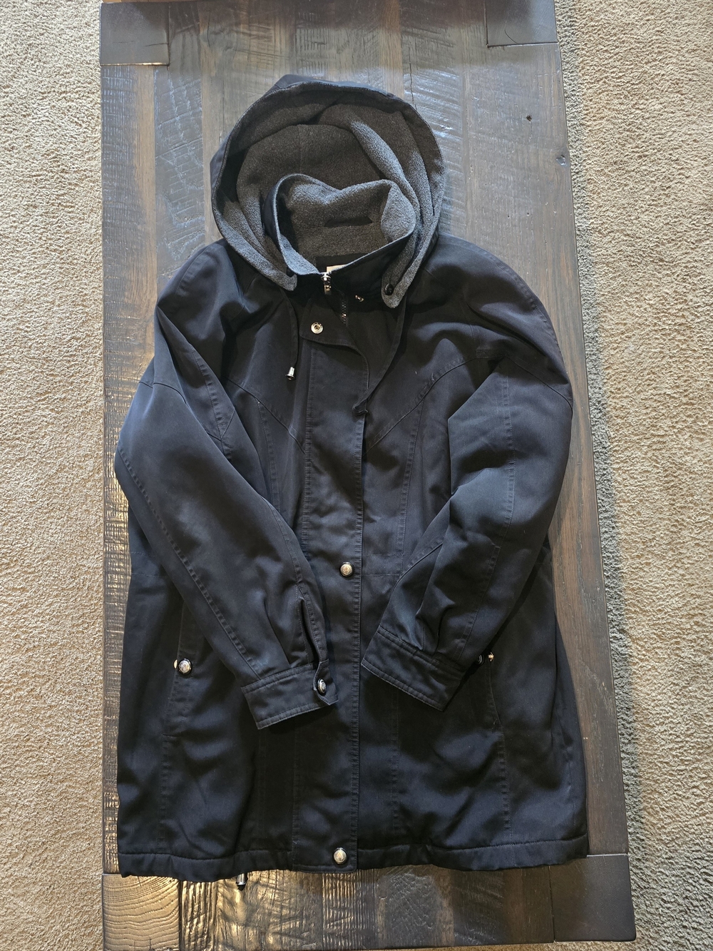Northcrest Black Hooded Field Jacket with Grey Lining
